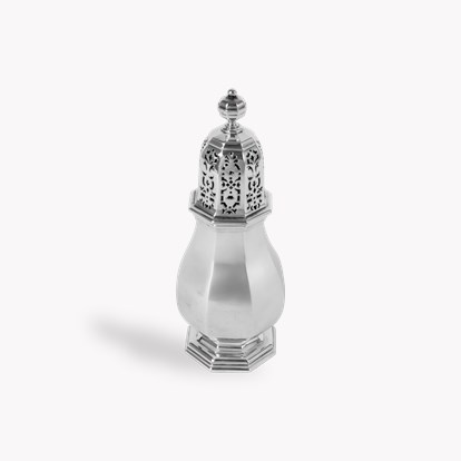 Britannia Silver George V Octagonal Shaped Caster Goldsmiths & Silversmith, 1926