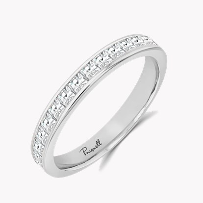 French Cut Diamond Eternity Ring 1.70ct in Platinum