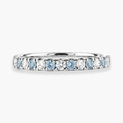 Brilliant Cut Aquamarine and Diamond Half Eternity Ring