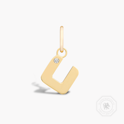 Letter V Diamond Pendant Charm