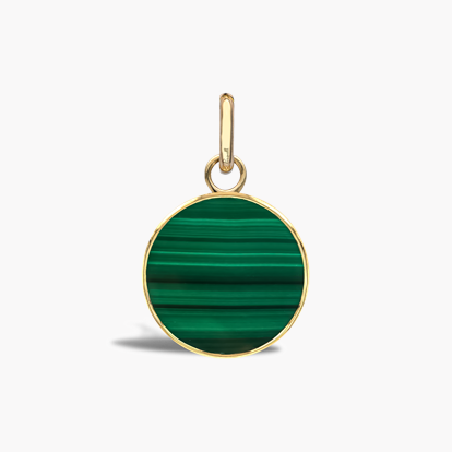 Constellation Diamond and Malachite Cancer Pendant Charm