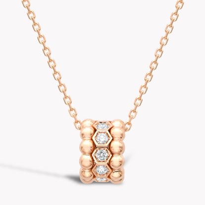 Bohemia Hexagonal Three Row Diamond Pendant 0.44ct in 18ct Rose Gold