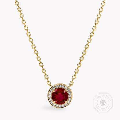 Brilliant Cut 1.25ct Ruby and Diamond Pendant