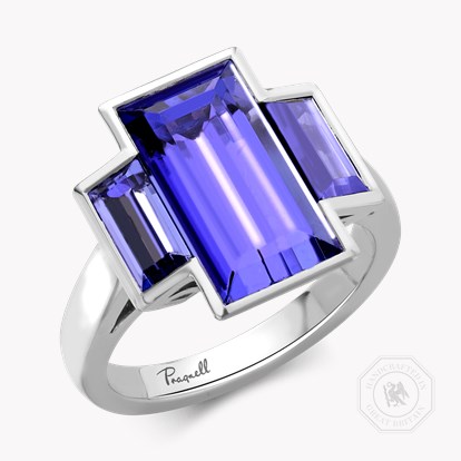 Kingdom Tanzanite Ring - Baguette Cut 7.65ct in Platinum