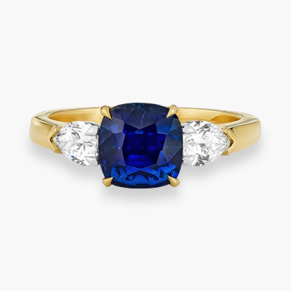 Cushion Cut 2.56ct Madagascan Sapphire and Diamond Ring