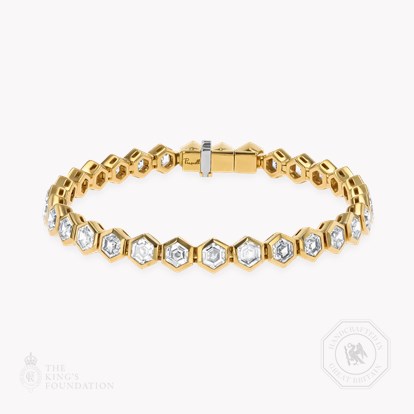 Honeycomb 10.05ct Diamond Line Bracelet in 18ct Yellow Gold