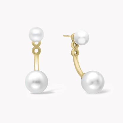 Akoya Pearl Stud with Celia Akoya Pearl Set Drop in 18ct Yellow Gold