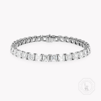 Asscher Cut 24.56ct Diamond Line Bracelet in 18ct White Gold