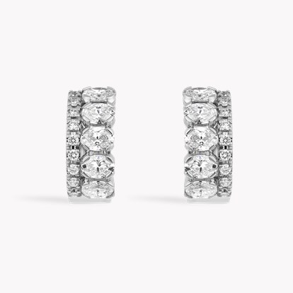 Oval Cut 1.69ct Diamond Hoop Earrings
