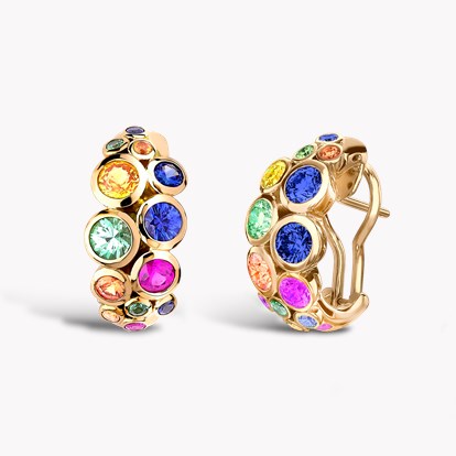 Bubbles Fancy Sapphire Half-Hoop Earrings 4.99ct in 18ct Rose Gold