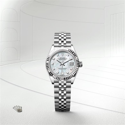 Lady-Datejust, Oyster, 28 mm, Oystersteel and white gold watch