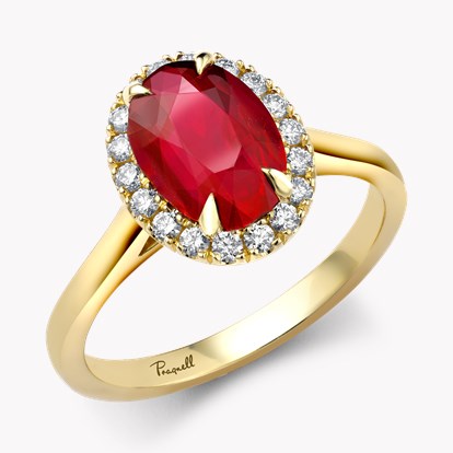 Celestial Mozambique 2.64ct Ruby and Diamond Cluster Ring in 18ct Yellow Gold