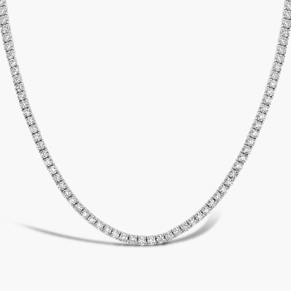 Graduated Brilliant Cut Diamond Line Necklace 13.29ct in 18ct White Gold