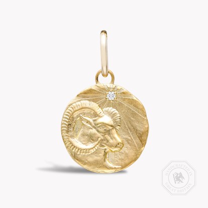 Aries Pendant Charm 0.08ct in 18ct Yellow Gold