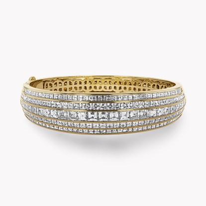 Manhattan five row Diamond Bangle 14.31ct in 18ct Yellow Gold