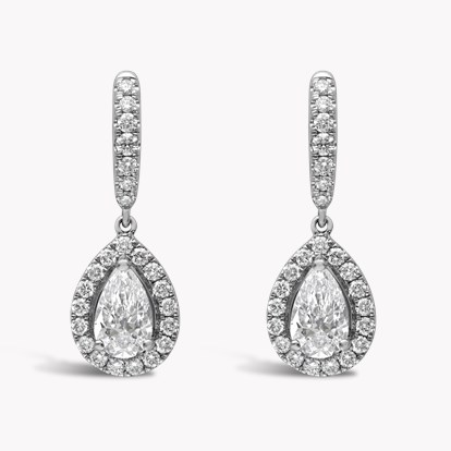 Celestial Oval Cut Diamond Drop Earrings 1.00ct in Platinum