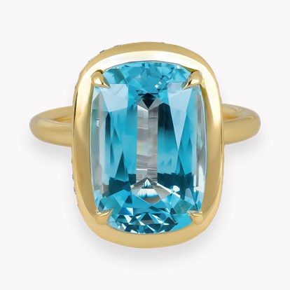 Skimming Stone 5.90ct Lukusuzi Aquamarine Ring