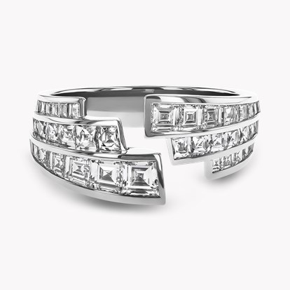 Manhattan 1.71ct Diamond Three Row Cross Over Ring