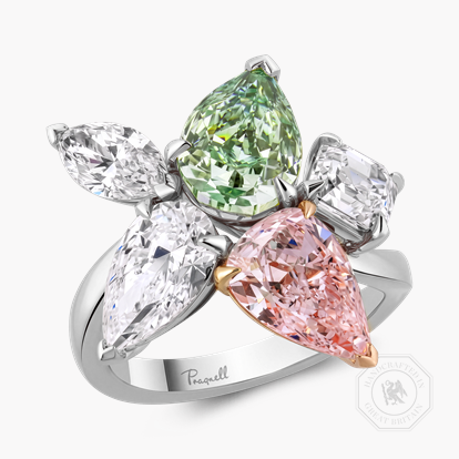 Masterpiece Bloom Setting Fancy Diamond Cluster Ring