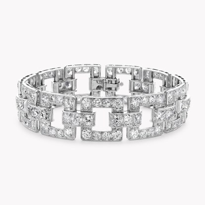 Art Deco Linzeler et Marchak diamond Bracelet 12.45ct in Platinum