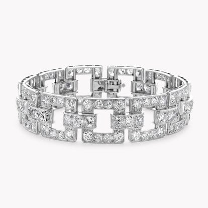 Art Deco Linzeler et Marchak diamond Bracelet 12.45ct in Platinum