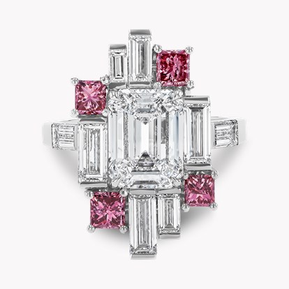 Masterpiece Mosaic 3.01ct Diamond and Fancy Vivid Pink Diamond Ring