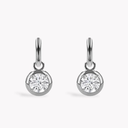 Skimming Stone 2.24ct Botswana Diamond Drop Hoop Earrings