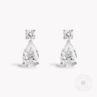 Pear Shaped 4.05ct Diamond Drop Earrings