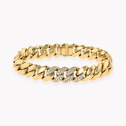 Fusion Polished Curb Link Bracelet in 18ct Yellow Gold
