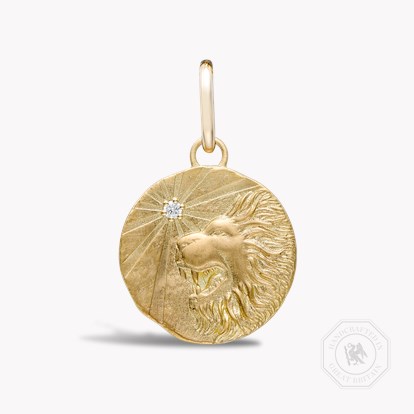 Leo Pendant Charm - Brilliant Cut 0.08ct in 18ct Yellow Gold