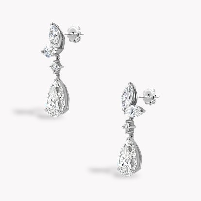Pear Shaped 4.05ct Diamond Drop Earrings