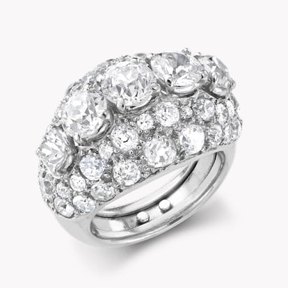 Art Deco Boivin Bombé Ring 4.78ct in Platinum