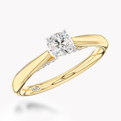 0.32ct Diamond Solitaire Ring In Yellow Gold and Platinum