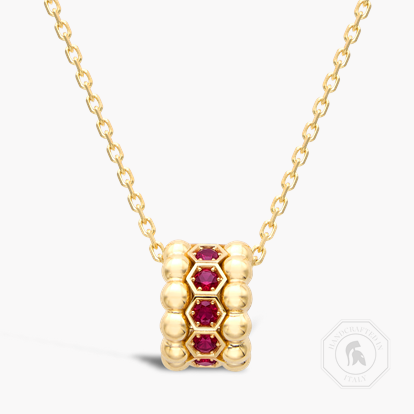 Bohemia Ruby Set Hexagonal Pendant
