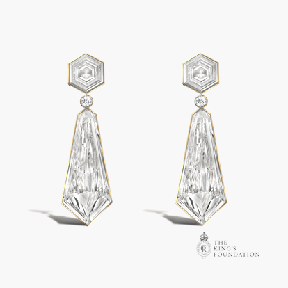 Masterpiece Honeycomb 9.02ct Diamond Drop Earrings in 18ct Yellow Gold