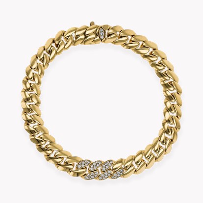 Fusion Polished Curb Link and 0.38ct Diamond Bracelet