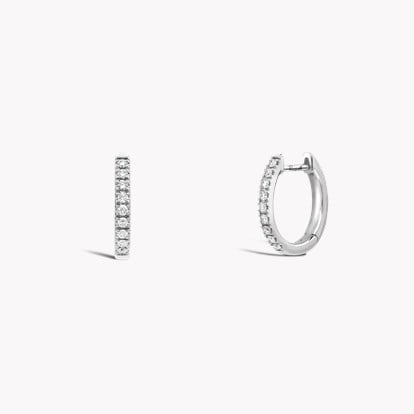 Brilliant Cut Diamond Hoop Earrings 0.21ct in 18ct White Gold