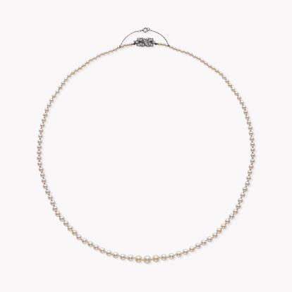 Art Deco Saltwater Pearl Necklet in 18ct White Gold