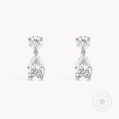 Pear Cut 2.05ct Diamond Drop Earrings in 18ct White Gold