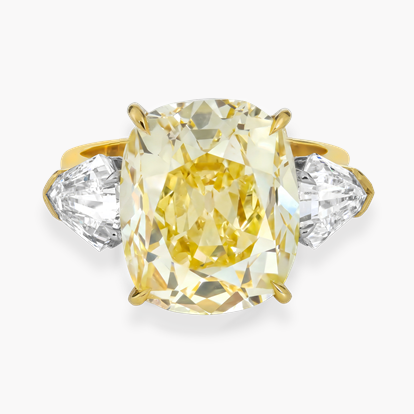 Masterpiece Cushion Cut 10.00ct Fancy Yellow Diamond Ring