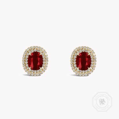 Mozambique Ruby Cluster Earrings