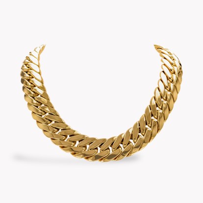 Retro Curb Link Necklace in 18ct Yellow Gold