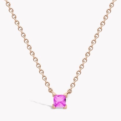 RockChic Pink Sapphire Solitaire Necklace 0.39ct in 18ct Rose Gold