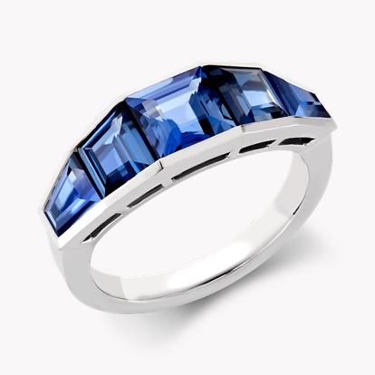 Blue Sapphire Kingdom Ring 1.72ct in 18ct White Gold