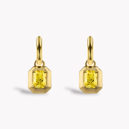 Skimming Stone 1.41ct Fancy Yellow Diamond Drop Earrings