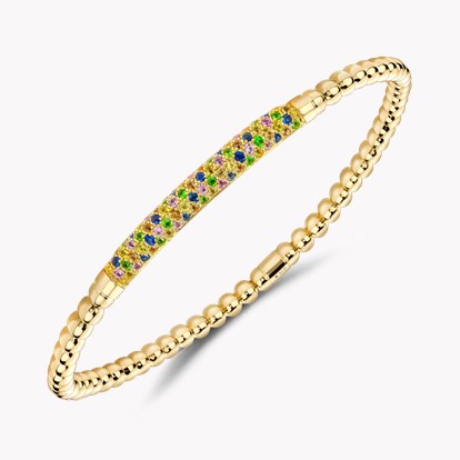 Bohemia Multi-Coloured Sapphire and Tsavorite Expandable Bangle