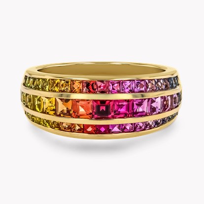 Manhattan Three Row Sapphire Ring