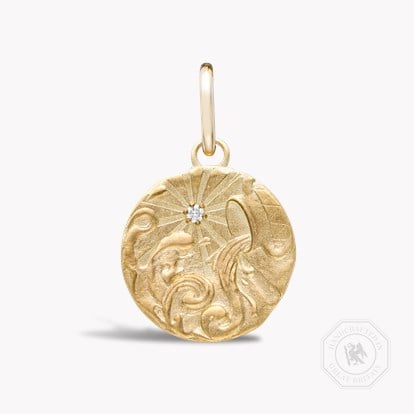 Aquarius Pendant Charm 0.08ct in 18ct Yellow Gold