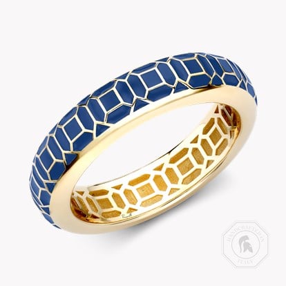 Revival Enamel Ring in 18ct Yellow Gold