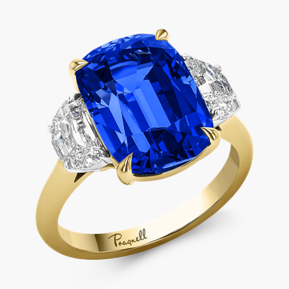 Masterpiece Madagascan 8.74 Sapphire and Diamond Ring in 18ct Yellow Gold